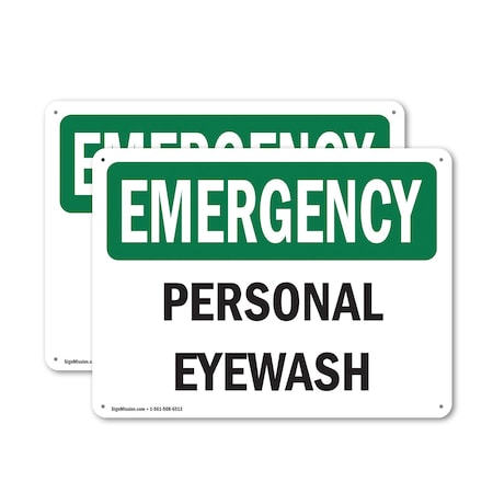 Signmission Personal Eye Wash, 24 in W x Rectangle, Aluminum OS-2PACK-EM-A-1824-L-10404